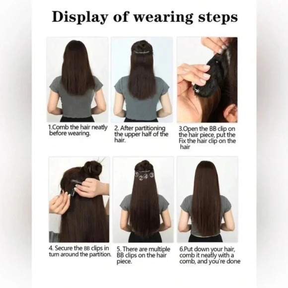 22 Inch Dark Brown Wavy Clip in Hair Extensions - Picture 10 of 10